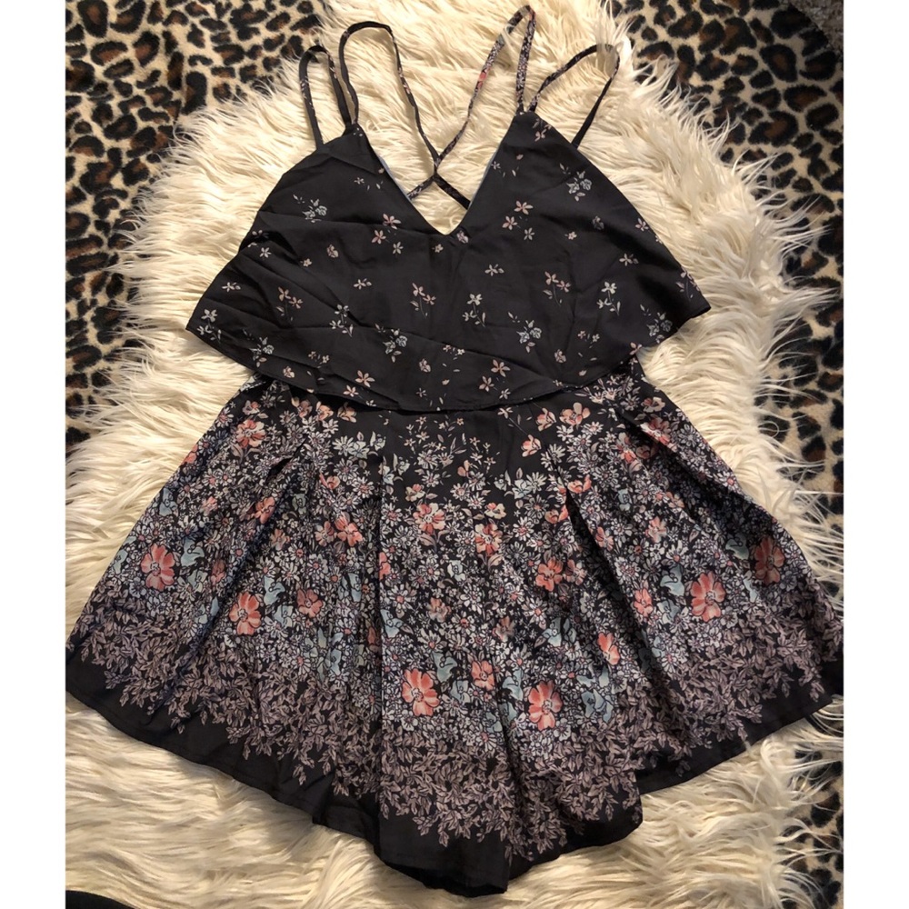 Open-back Floral Romper